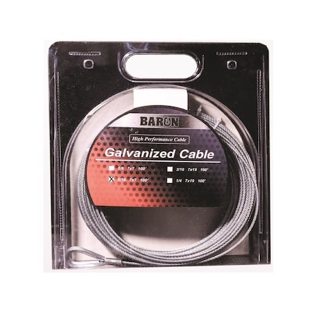 Galvanized Galvanized Steel 1/16 In. D X 100 Ft. L Aircraft Cable